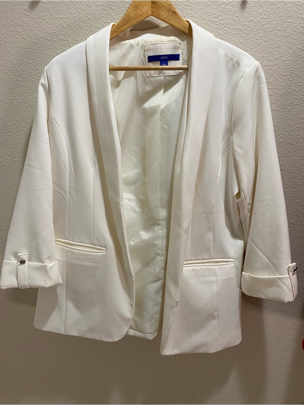 🤓💼Apt. 9 Cream Open-Front Shawl Collar Blazer